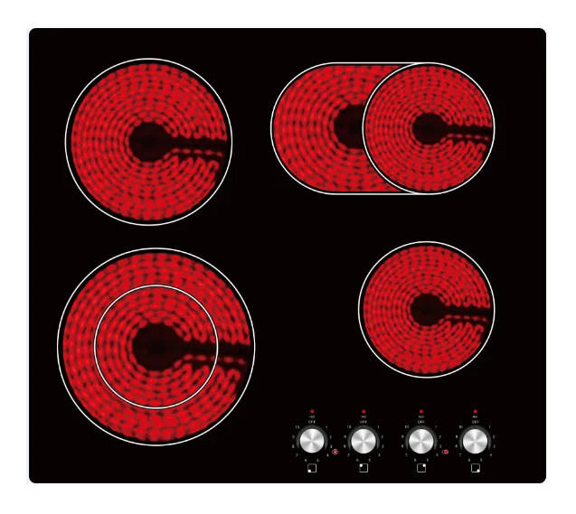 Customized 4 Burners Built-in Electric Black Ceramic Cooktop 7200W Energy Efficiency Induction Stove