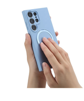 360 °   Étui de téléphone en silicone avec support magnétique pour Samsung Galaxy S25 Edge S24 Plus S23 Ultra pour support magnétique, housse de protection Funda