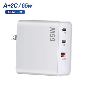 All'ingrosso veloce 65W GaN caricabatterie tre porte USB A + USB <span class=keywords><strong>C</strong></span> pieghevole noi spina da viaggio adattatore per il computer portatile del telefono cellulare - Product Image 1