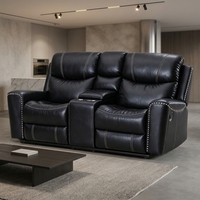 Ensemble de canapés inclinables haut de gamme 3+2+1, meubles élégants avec accents rivetés pour le repos quotidien et les soirées cinéma à domicile
