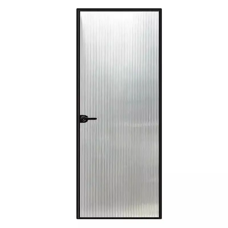 דלת כיסוי בידוד חום אלומיניום זכוכית כפולה דלת נדנדה עיצוב פשוט דלת מתכת