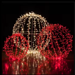 Boule lumineuse de Noël en plastique et métal pour la décoration extérieure de fêtes et de jardins - Product Image 2