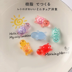 Piccole tartarughe in resina luminosa 10 colori portafortuna terrario in miniatura figura molto piccola per mistero borsa cieca a sorpresa - Product Image 1