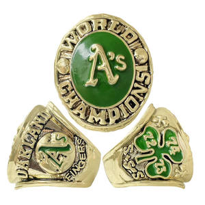 Bague de championnat des Oakland Athletics de 1974 de la <span class=keywords><strong>MLB</strong></span> YY, en alliage et cristal, bijoux classiques décontractés/sportifs, vente en gros du fabricant - Product Image 1