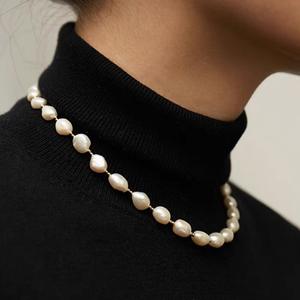 Elegant Natural Baroque <b>Pearl</b> Necklace for Girls Fashionable Sweater <b>Pendant</b> for Autumn Winter Wear - Product Image 1