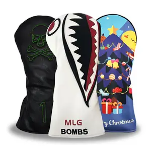 Custom Golf Head Covers PU Leather Driver Wood Club Covers Golf Headcovers