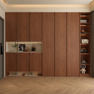 Mueble de entrada de madera de nogal estilo chino moderno, zapatero y mueble de almacenamiento para la sala de estar del hogar. - Product Image 1