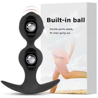 Plug anal vibrant à billes roulantes, jouet pour adultes en silicone médical 100% étanche