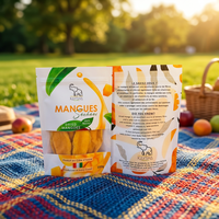 Sachet Doypack refermable de 100g pour mangue séchée en tranches, qualité alimentaire, avec fenêtre transparente