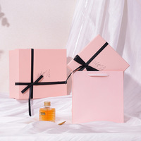 Boîte cadeau Saint-Valentin, boîte cadeau d'anniversaire rose créative avec nœud, boîte à dragées de mariage, boîte d'emballage avec couvercle et base en gros