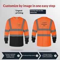 Camiseta de Seguridad Industrial Reflectante de Alta Visibilidad Personalizada con Logotipo, de Poliéster Dri Fit, Manga Larga, para Construcción