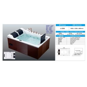 Air Jet Blase Whirlpool Spa-Badewannen Hydrorelax-Jeten Whirlpool Spa Heißwasserglas Außenduscharm mit Fernseher Acryl-Massage - Product Image 3