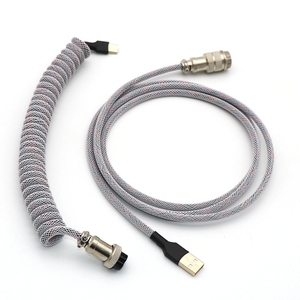 Cavo a spirale Mini Micro USB a spirale tipo C personalizzato per tastiera meccanica con aviatore GX12 - Product Image 3