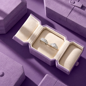 Zebopak Purple Suede Clasp Jewellery <b>Box</b> Set with <b>Necklace</b> Pendant Ring Christmas <b>Gift</b> Collection Manufacturer - Product Image 3