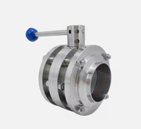 3A/SMS/DIN hygiène de qualité alimentaire 3/4 ''SS304 vanne à boisseau sphérique flottante manuelle soudure sanitaire support de dégagement rapide pince Tc virole
