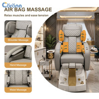 Fournisseur professionnel de mobilier de salon, chaise de pédicure de luxe personnalisée avec bol en cristal