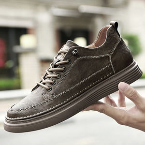 รองเท้าหนังวัวลำลองผู้ชาย เพิ่มความสูง 8 ซม. ดีไซน์ทันสมัย นุ่มสบาย ระบายอากาศได้ดี สวมใส่ง่ายแบบสลิปออน - Product Image 5