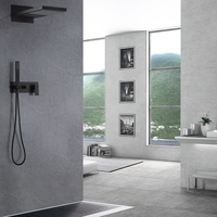 Ensemble de douche mural noir mat en laiton, fabrication OEM/ODM, vente en gros, usine de Kaiping