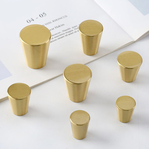 Modern Single Hole Cone Shape Solid Brass Cabinet <strong>Door</strong> Handle <strong>Knobs</strong> Tapered <strong>Gold</strong> Durable Easy Installation Kitchen Drawer - Product Image 1