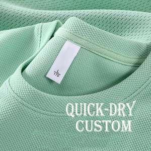 Camiseta Deportiva Personalizada con Logotipo para Hombre, Estilo Casual Vintage, Manga Corta, Cuello Redondo, Patrón Geométrico 3D, Tacto Suave de Seda, para Gimnasio, Correr, Económica - Product Image 1