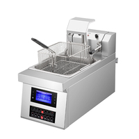 Friteuse professionnelle 8L en acier inoxydable SUS201, cuiseur à huile, friteuse à induction profonde, puissance 3KW