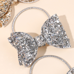 CN 4 Pezzi Elastici per Capelli alla Moda con Glitter Scintillanti, Dolci Scrunchies a Forma di Frutta per Ragazze - Product Image 3