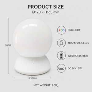 RGB Galaxie-Globus Warme Kugel-Ambientelampe Wiederaufladbare ABS LED-Nachtlicht Typ-C Touch-Dimmbare Sternenhimmel-Schlafzimmerlampe Geschenk OEM - Product Image 6
