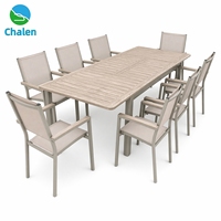 Ensemble de chaises de jardin modernes et durables avec cadre en aluminium à 6 sièges Ensemble de salle à manger extérieure à transfert de chaleur pour villa et salon