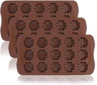 Blattform Schokoladen form 15 Cavity Brown Silikon Weiche Form zum Backen von Süßigkeiten Muffin Pralinen formen