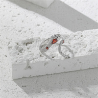 FUAMAY – bagues harry potter S925 en argent et diamant rouge avec imprimé patte de Lion