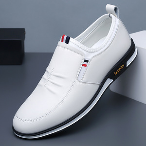 รองเท้าโลฟเฟอร์หนังลำลองผู้ชาย สีขาว ระบายอากาศได้ดี พื้นยาง ทำที่เมืองเหวินโจว - Product Image 1