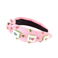Bandeau à cheveux créatif à motif Mahjong, accessoires Mahjong, coiffe incrustée de strass, cadeau à thème amusant pour les amateurs de jeu de Mahjong