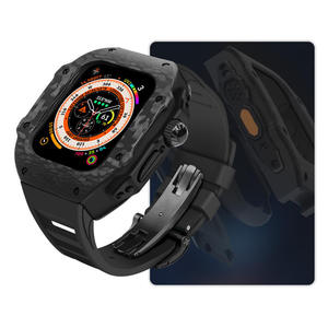 Kit de modificación de carcasa de fibra de carbono de lujo para <span class=keywords><strong>Apple</strong></span> <span class=keywords><strong>Watch</strong></span> <span class=keywords><strong>Ultra</strong></span> de 49 mm, banda de <span class=keywords><strong>reloj</strong></span> de goma de fluoruro p - Product Image 1