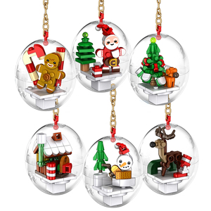 Set de 6 Bloques de Construcción de Bolas de Cristal Navideñas, Caja Sorpresa con Llavero, Juguete Educativo Creativo para Niños, Regalo - Product Image 1