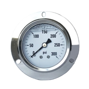 YBF60BD 300psi पूर्ण स्टेनलेस स्टील दबाव नापने का यंत्र वापस बढ़ते निकला हुआ किनारा के साथ ग्लिसरीन सिलिकॉन तेल भरा दबाव नापने का यंत्र - Product Image 1