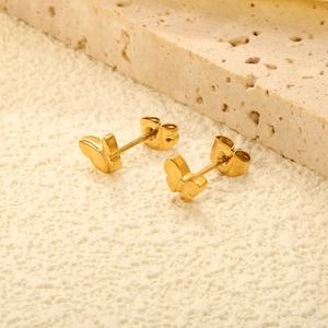 Pendientes de Mariposa Personalizables, Lindos y Elegantes, para Mujer, Venta al por Mayor, Chapados en Oro de 18k, de Acero Inoxidable, para Niñas - Product Image 6