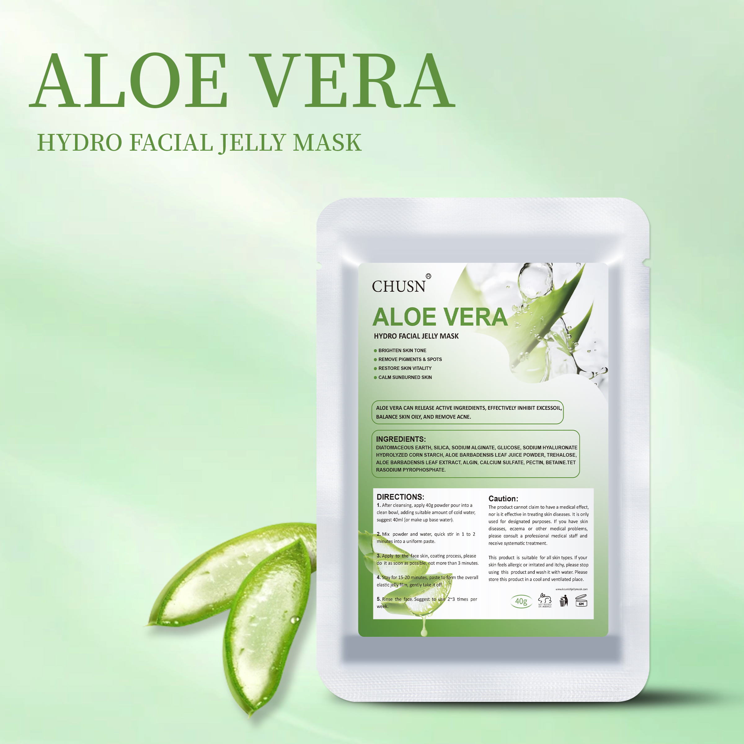 Mascarilla de hidrogel de Aloe