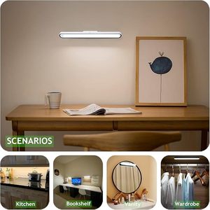 Lámpara de escritorio <span class=keywords><strong>LED</strong></span> moderna Tsinye, iluminación magnética debajo del gabinete, <span class=keywords><strong>control</strong></span> táctil regulable, 3 modos de color, luz de lectura recargable - Product Image 2