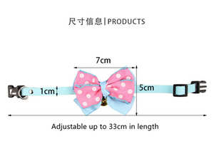 Qbellpet 耐久性のあるペット用猫の首輪、ベル付き、調節可能な蝶ネクタイ付き首輪、小型犬用アクセサリー、ネックレス、ネクタイ、デザイナー犬用首輪 - Product Image 6