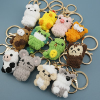 Porte-clés Amigurumi au crochet fait main, 12 signes du zodiaque chinois, animaux mignons tricotés, breloque de sac, pendentif en fil, pour cadeau