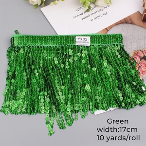 Chiều Rộng 17Cm Đa-Màu Sắc Sequins Tua Nhảy Trang Trí Thêu Fringe Ren Quần Áo May Phụ Kiện Ren Cắt Tỉa Cho Ăn Mặc - Product Image 6