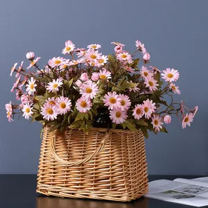 Magnifiques fleurs artificielles en soie à 9 têtes, couleur automne, pour la décoration de Noël, de la remise des diplômes et de la Saint-Valentin - Product Image 4