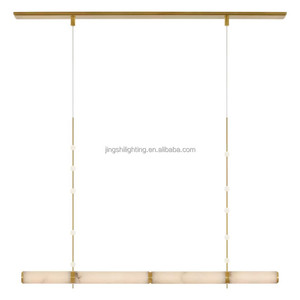 Lámpara colgante lineal de iluminación moderna, cilindro, isla de cocina, luz de alabastro, candelabro Marcell para comedor, sala de estar - Product Image 4