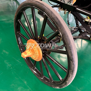 Electric Wedding Carriage Black Gold Trim Retro Cart for Park Tour Special <b>Transportation</b> - Product Image 3