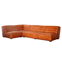 Ensemble de canapés Chesterfield en cuir de luxe moderne, cuir véritable avec canapé d'angle en cuir de vache naturel pour salon