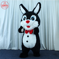 Costume gonflable de dessin animé de mascotte de lapin de pâques Halloween personnaliser pour des adultes