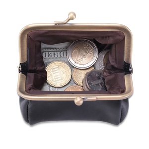 Bolso de Mano Tipo Clutch de Cuero Genuino Vintage de Alta Calidad para Mujer, Cierre de Broche, Monedero Retro para Monedas - Product Image 2