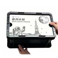 Caisse de rangement industrielle multifonctionnelle en plastique pour camping, avec couvercle en acrylique couleur personnalisée, empilable, pour le rangement domestique et boîte cadeau