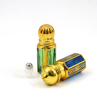 Flacon de parfum en verre de 10 ml pour emballage cosmétique, rechargeable, petit, de style arabe, luxueux, doré, pour huile essentielle Atar