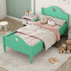 Lit enfant style princesse vert clair avec motif cœur pour chambre d'enfant - Product Image 2